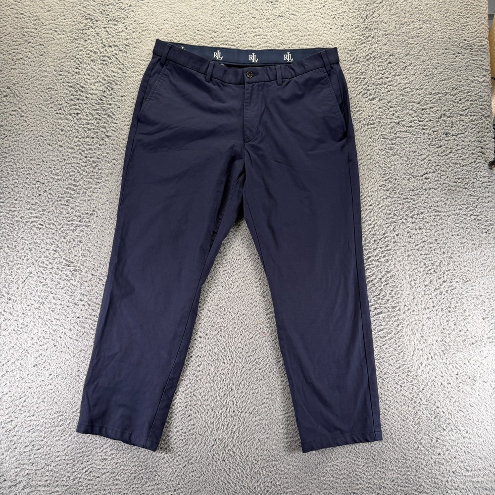 Lauren Ralph Lauren Pant Mens 35x27‎ Blue Cotton Chino Straight Preppy Business